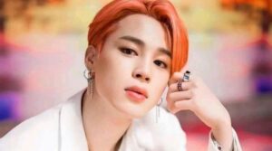 Jimin de bts pelo naranja rojo
